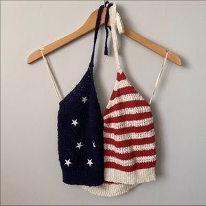 American flag crochet crop top